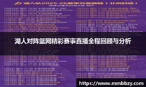 湖人对阵篮网精彩赛事直播全程回顾与分析